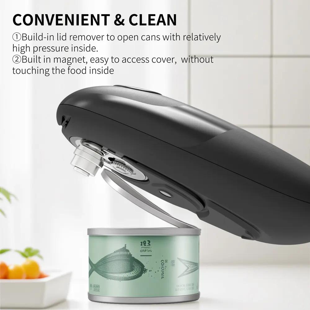 Electric Jar Opener Automatic Can Opener Portable Battery Operated Tin Opener Easy Pull Jar Bottle Opening Machine Kitchen Tools