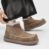 Men's casual snow boots, new winter yellow wool-lined warm thick-soled heightened non-slip K