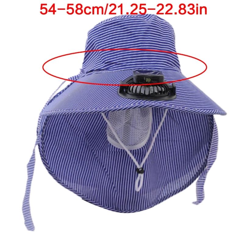 USB Rechargeable Cooling Fan Hat with Solar Charging And 3 Speed Adjustment Design for Women Men Hiking Camping