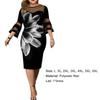 Women Dress Digital Print Plus Size Temperament Round Neck Bodycon Dress