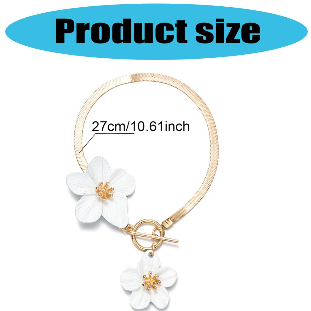 Κομψό Αστράγαλο με Λουλούδια για Γυναίκες Ρυθμιζόμενο 27cm Καλοκαιρινό Κόσμημα Δώρο Ανθεκτικό Κράμα Ελαφρύ Αξεσουάρ Αστραγάλου με Λουλούδι