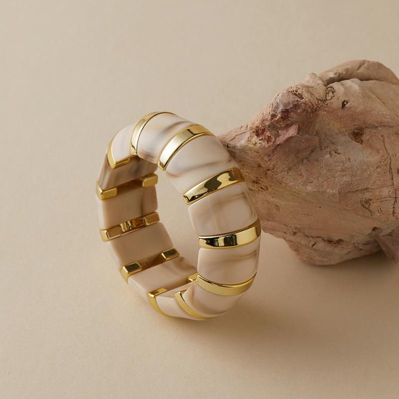 Bohemian Acrylic Elasticity Bracelet Exaggerate Women Simple Geometric Cuff Jewelry  Accessories