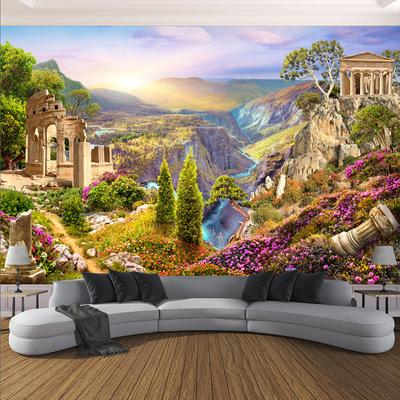 Carta da parati fotografica 3D Paesaggio Giardino Murale Valle Natura Murale Soggiorno Camera da letto Decorazione della stanza