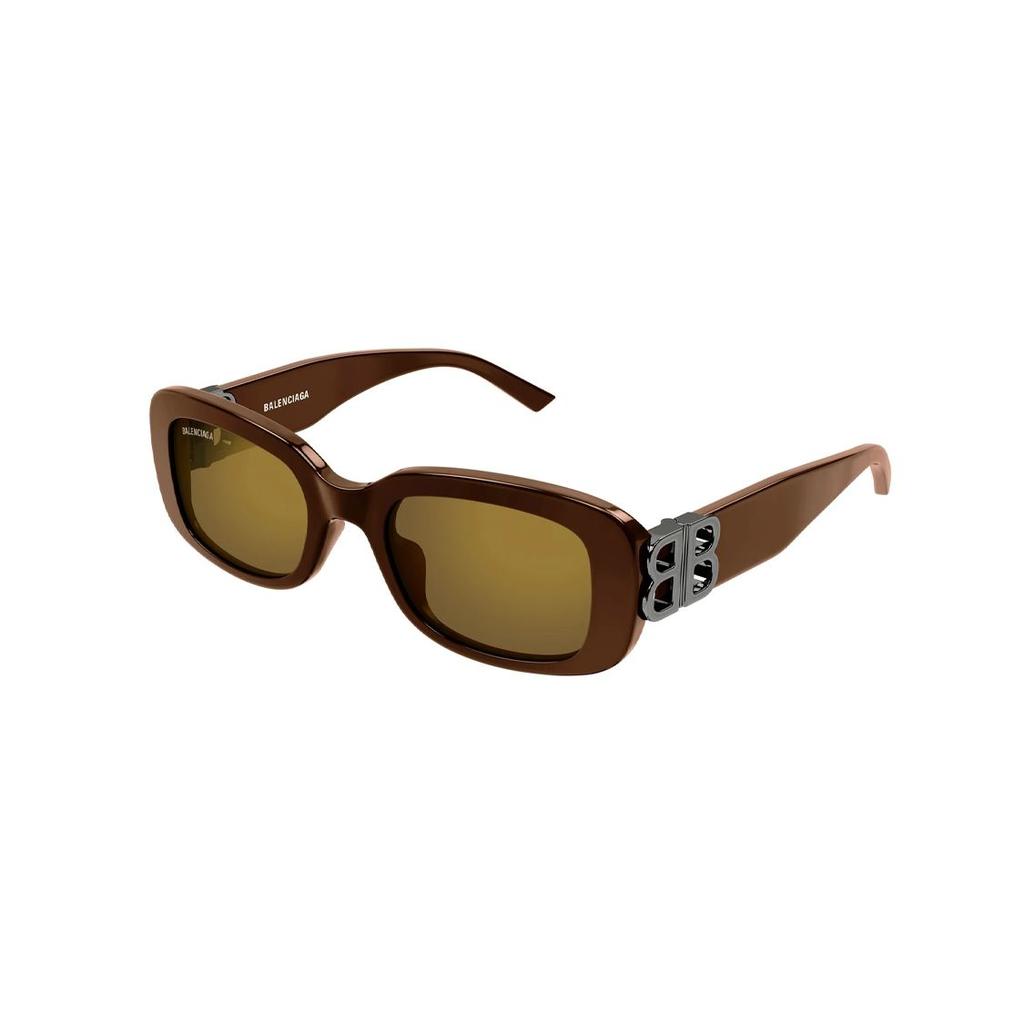Balenciaga Letter Cutout Square Sunglasses Women Sunglasses Brown BB0310SK004