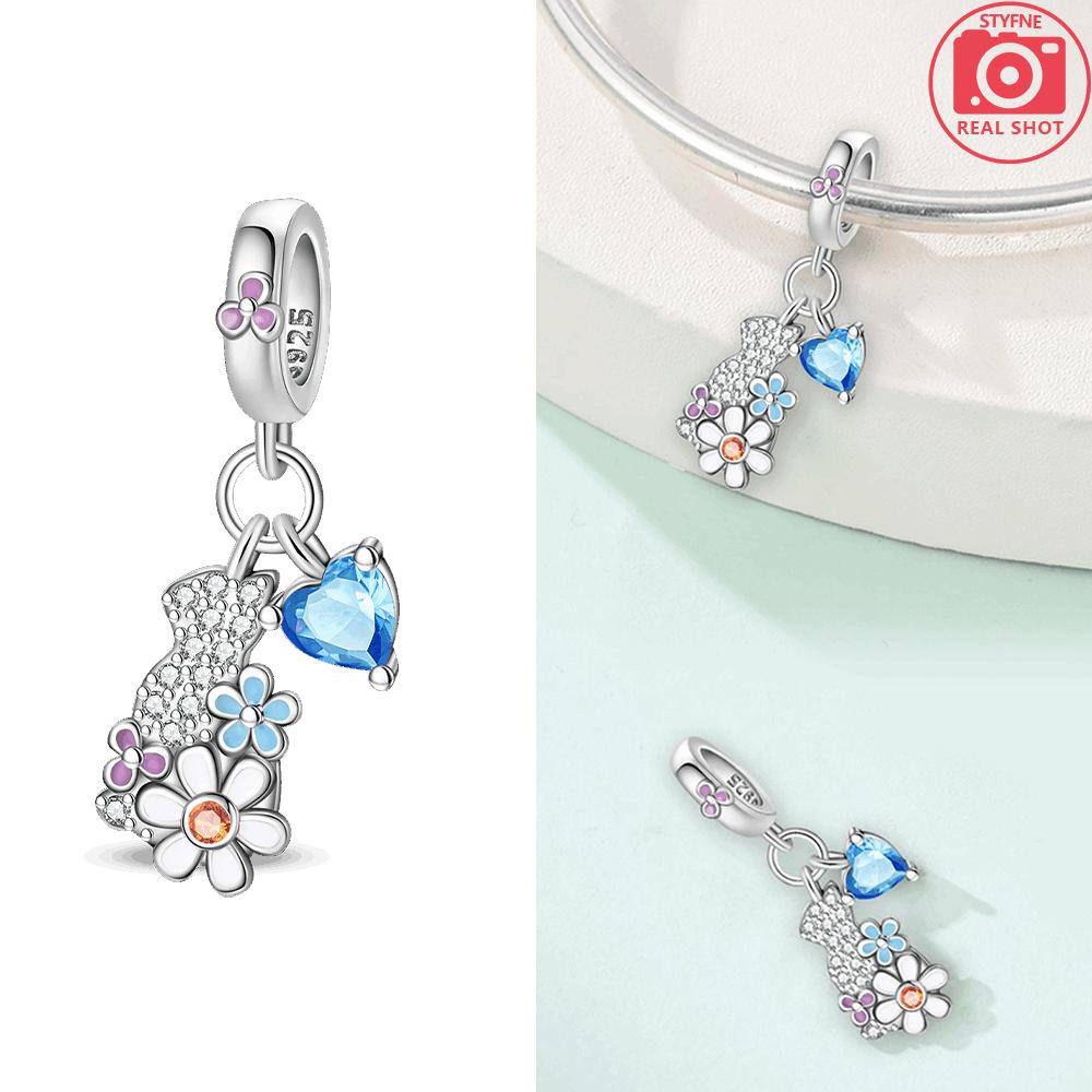 Classic Pendant Original Copper Purple Flower Bellflower Cat Stars Moons Bead Fit Bracelet Fine Gift Jewelry Accessory Set