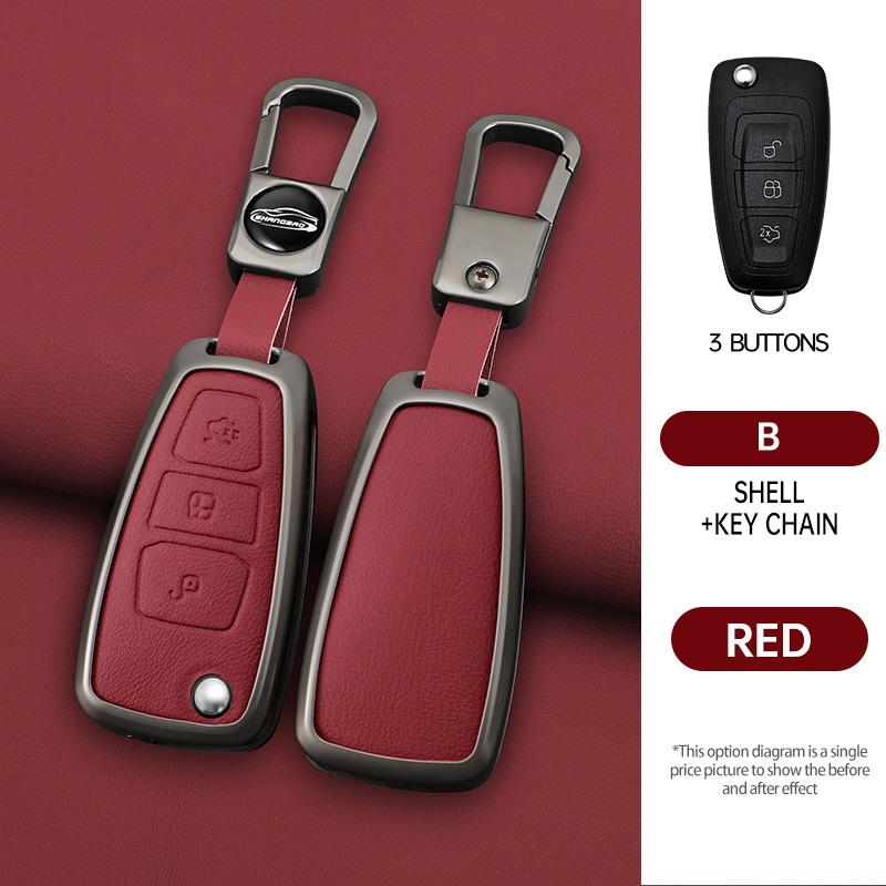 3 Buttons Car Key Case For Ford C-Max Mondeo Kuga Fiesta Titanium Ford Focus 3 4 St Mk3 Mk4 Key Fob Cover Case Bag