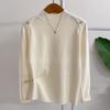 Honey J Women Cosely Shoulder Button Stretch Mock Neck Knit 5color