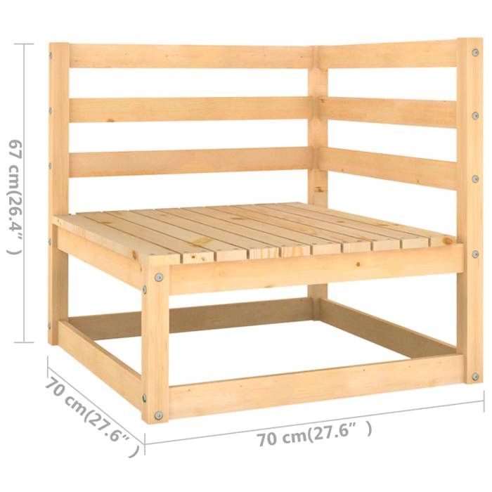 VidaXL Bois de Pin Solide Salon de Jardin 4 pcs avec Coussins Ensemble de Meubles d'Extérieur Meubles de Terrasse Mobilier 3083742