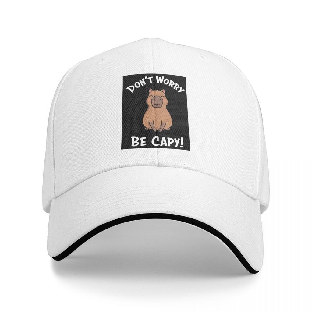 Dont Worry Be Capy Capybaras Baseball Caps Snapback Baseball Hats Breathable Casual Casquette Outdoor Unisex
