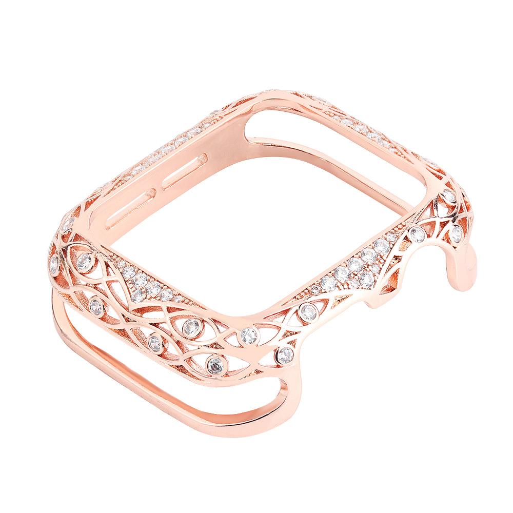 Diamond Watch case For Apple watch case 45mm 41mm 44mm 40mm Series 9 8 7 6 5 4 3 SE Luxury diamond protective cover iWatch shell