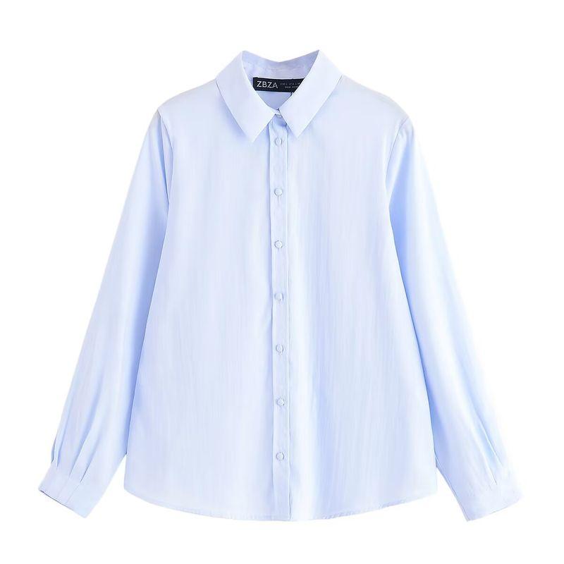 Kaslead New Women clothes Western Style Fashion Simple Solid Long sleeve Drape Shirts 2157222