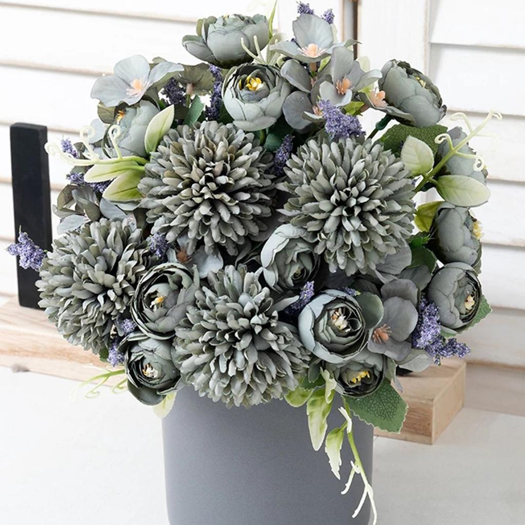 Artificial Flowers Silk Hydrangea Roses Bud Festival Home Room Outdoor Garden Wedding Wreath Bridal Bouquets Ornament Gift Decor