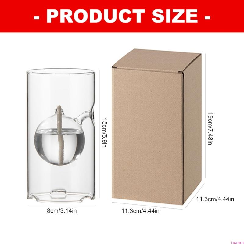 Fuels Refillable Glass Oil Candle Liquid Candle Outdoor Indoor Clean Burning with Wicks Use with Liquid Paraffin Lamp Oil