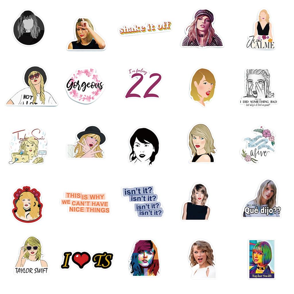 50 Music Album Stickers, Luggage, Guitar, Scooter, Phone Case, Water Cup Stickers