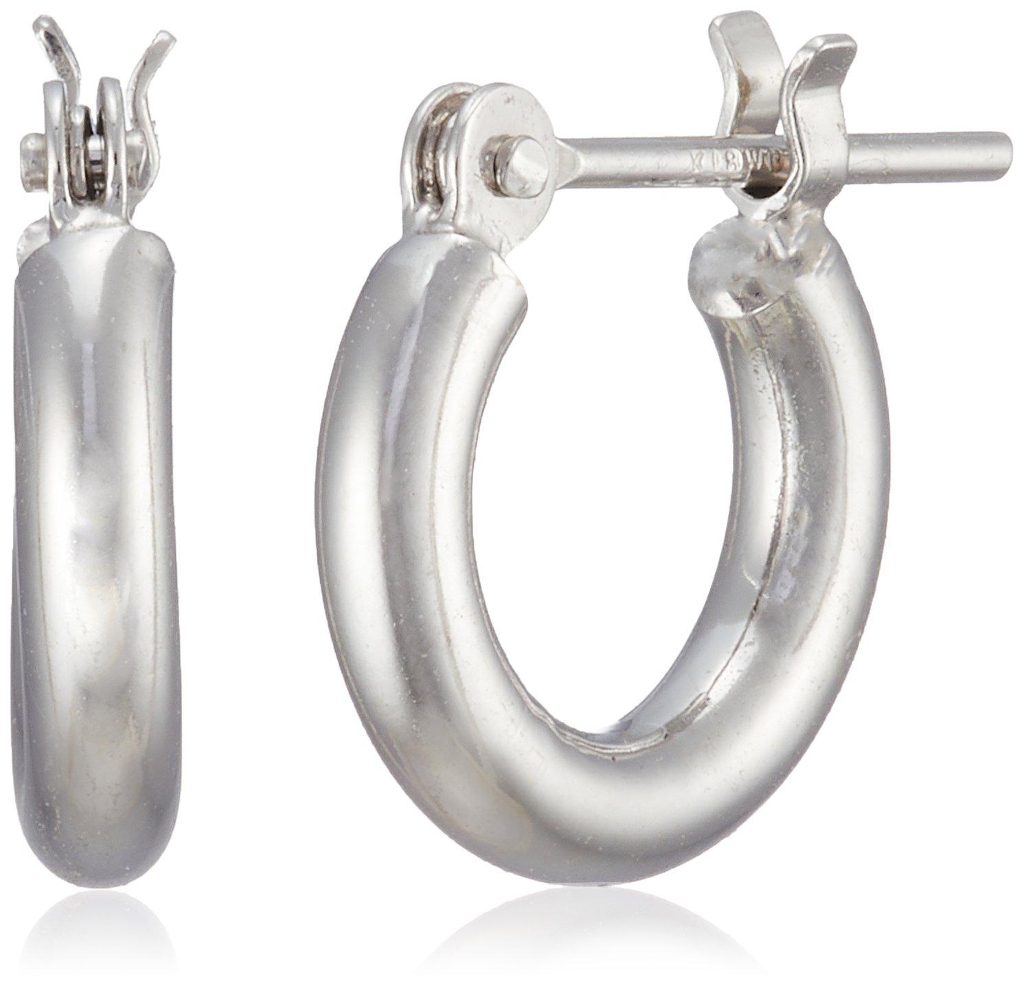 

ESTELLE [Official] Women s Hoop Earrings, 18K White Gold (S) 0202-1792-0014-0000