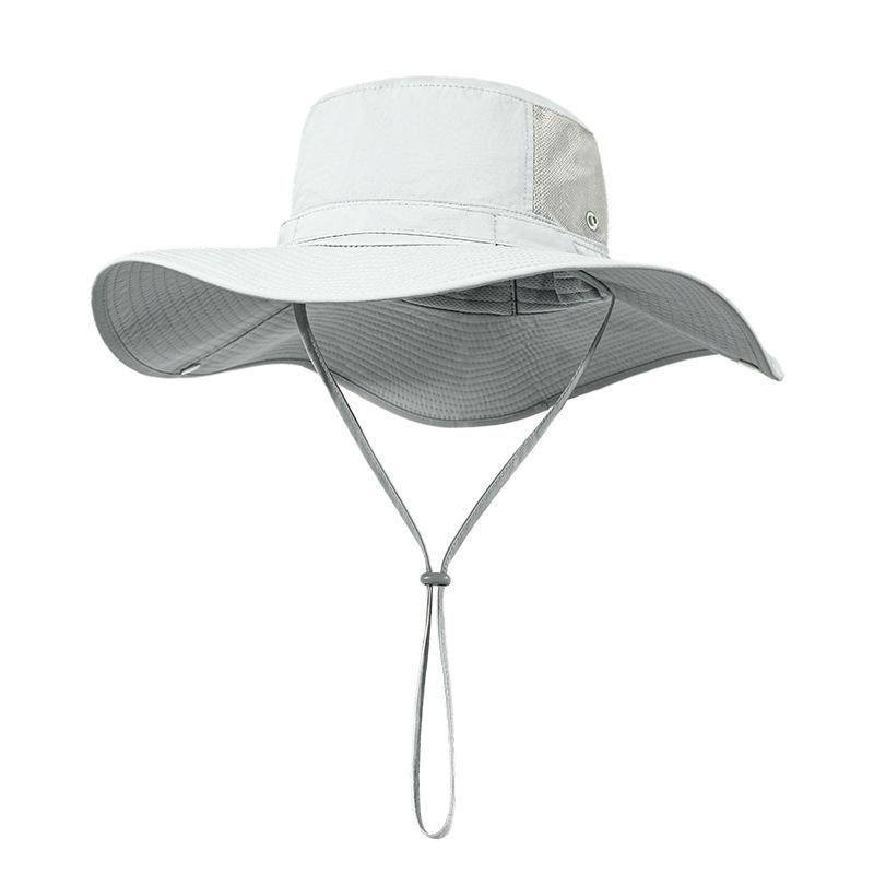Summer big brim sun hat men's quick-drying breathable anti-ultraviolet bucket hat women's foldable sunscreen hat
