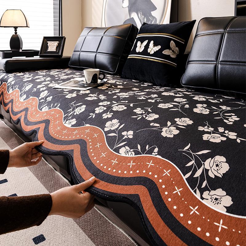 

Special-Shaped Sofa Cushion Universal In All Seasons New Non-Slip Seat Cushion Straight Row Light Luxury High-End Sofa Cover Cover Cloth 90*90cm
