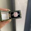 S925 Sterling Silver Pink Square Gemstone Ring for Women - 2 Carat with High-Carbon Cubic Zirconia.