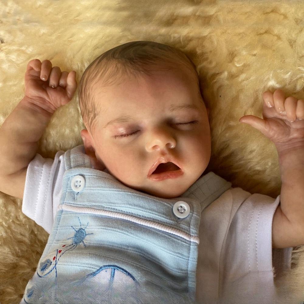 18 tommers naturtro gjenfødt jentedukke TWIN En søt livlig sovende nyfødt babydukke Full vinylkropp Babyguttdukke Real Like Kid's House Play Toy Ages 3+