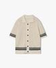 LIBERCLASSY [26Ss] Lmo51702 Ivory Mesh Contrast Collar Cardigan