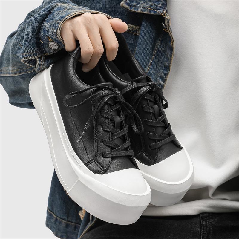 Herren Trendige Schwarz & Weiße Crescent Series Canvas Derby Schuhe