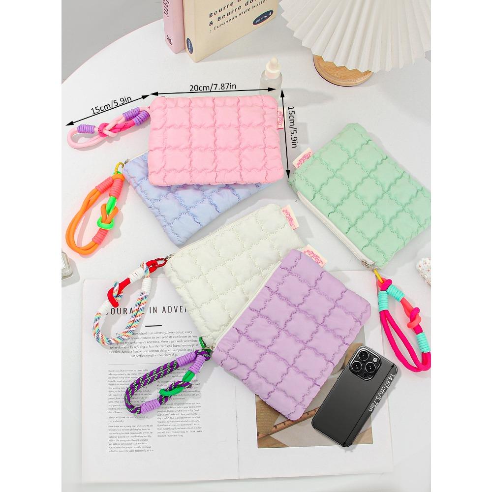 Cute Girl Cosmetic Bag Hand-held with Zipper Makeup Bags Multipurpose Travel Toiletry Wash Bags Women Wallet Mini Pouch