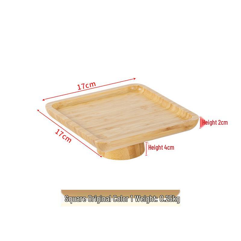Retro Bamboo High-Foot Dessert & Fruit Tray