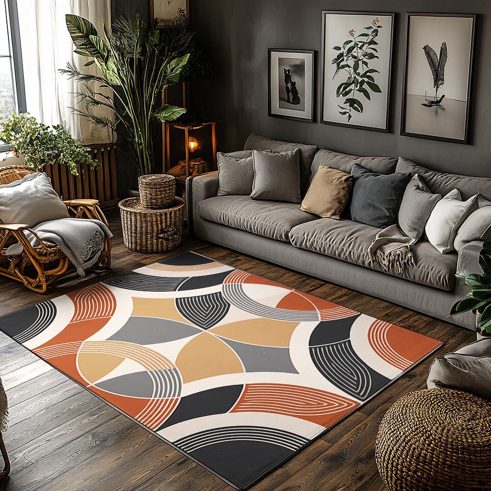 

Abstract Area Rug Modern Geometric Carpet Living Room Floor Mat Home Decor Non-Slip Floor Covering Contemporary Design Indoor Ru 50x80cm