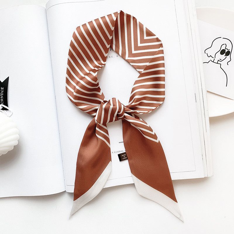 small silk scarf simple stripe women's for Women, Aesthetic Hairband , Daily Party Holiday Gift Trendy