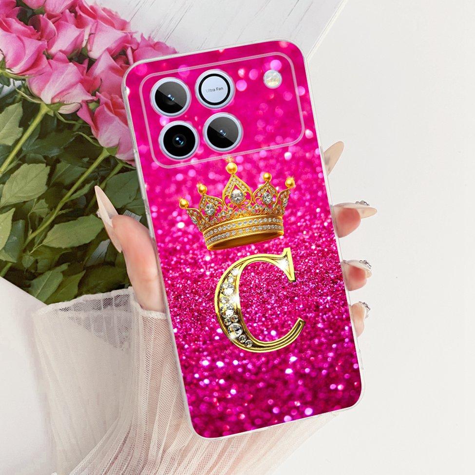 Clear For Honor Win AAP-AN00 Case For Honor Win Cover Aesthetic Luxury A-Z Letters Fashion Boys Girls Cool Crown Soft Casing