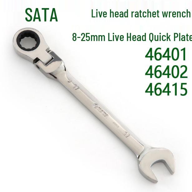 SATA Genuine Two-in-One Flexible Locking Head Wrench, 8-25mm (46801-46817) 46801