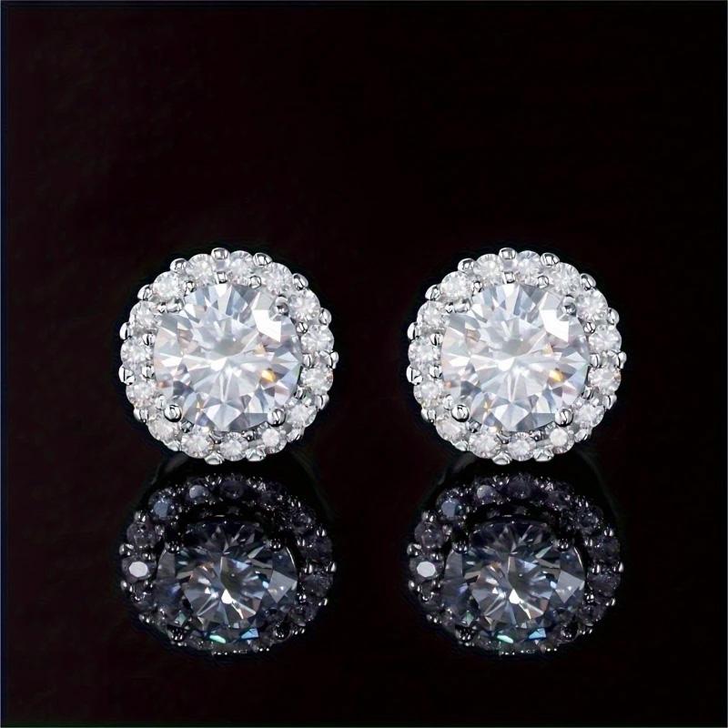 2pcs Without Ear Holes Exquisite Circle Stud Earrings Personality Zircon Jewelry Accessories Magnetic Earrings Clip Earring