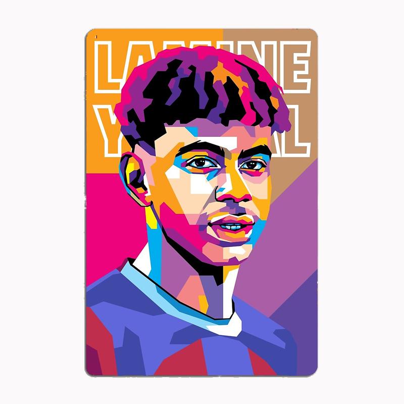 

Ламин Ямаль Стиль WPAP Футбольный Спортсмен Постеры Металлическая Печать Вывеска Гараж Комната Кинотеатр Гостиная На Заказ Жесть Винтаж Домашний Декор 20x30cm（7.8x11.8inch）