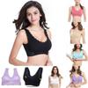 Women Lady Sexy Front Cross Adjustable Side Buckle Lace Vest Wireless Sport Bra For Ultimate Comfort And Style