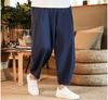 2023 New Man's Cotton Linen Pants Summer Loose Fit Drawstring Long Pants Solid Color Trousers Plus Size M-5XL