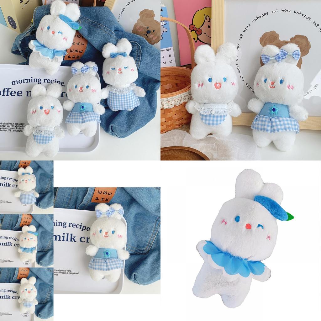 Adorable Blueberry Bunny Plush Toy With Lace Apron Soft Stuffed Animal Doll