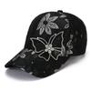 Butterfly Lace Rhinestone Thin Breathable Baseball Cap - Summer Fashion Embellished Sun Visor for Women