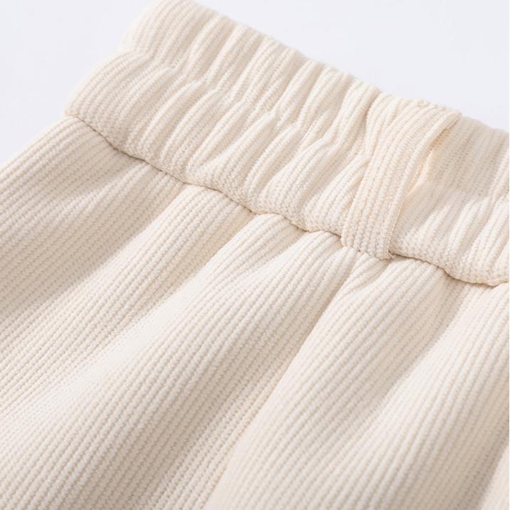 DIMANAF 2024 Winter Lange Hosen Damen Cord Harems Herbst Gerade Elastischer Einfarbiger Bund Lockere Hosen Neu