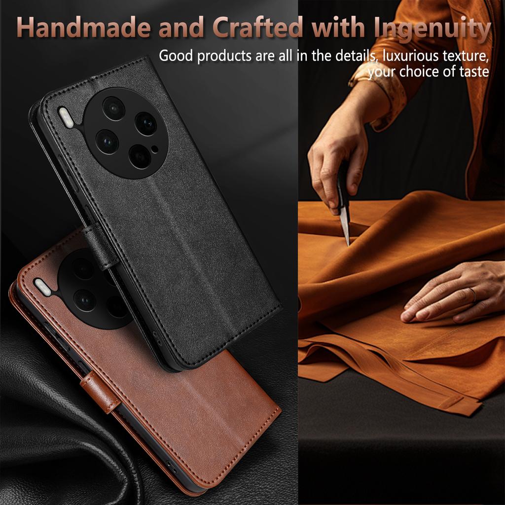 EUCAGR Business Wallet Magnetic Soft TPU PU Leather Phone Case For VIVO X300S/X300 Ultra/X300 Pro Holder Shockproof Cover