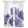 Lila Blumen Weiß Hintergrund Tüll Vorhänge Für Wohnzimmer Küche Sheer Voile Vorhang Schlafzimmer Fenster Panels