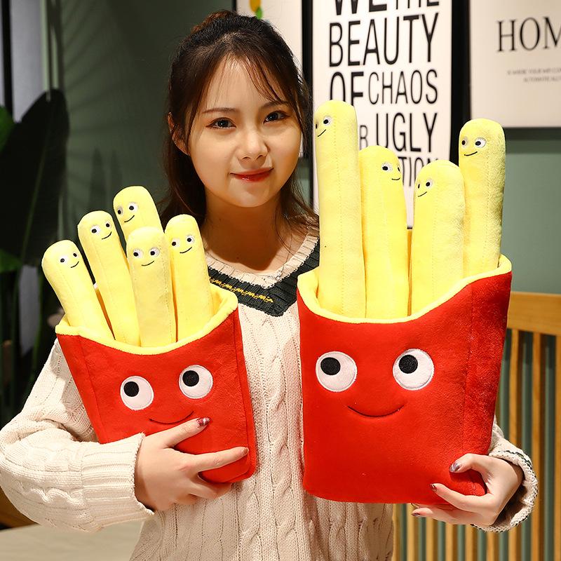 Ensemble d'oreillers en peluche réalistes Burger et Frites