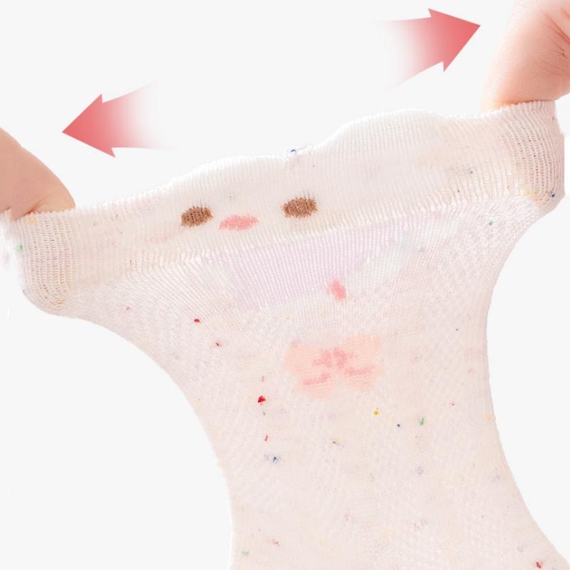 4Pairs/Set Baby Floor Socks Summer Thin Mesh Breathable Anti Slip Grip Toddler Socks Soft Cotton Newborn Kids Socks For Baby