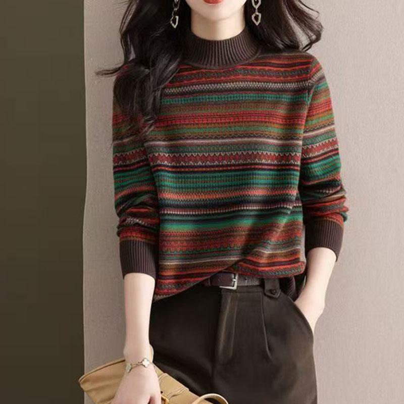 

Женский свитер Осень Зима Утепленный Пуловер Теплый Вязаный Эластичный С Длинным Рукавом Оверсайз Джемпер Топы XXXL оранжевый