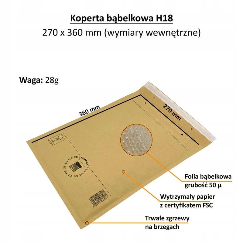 Bubble Envelope H18 BROWN X100pcs