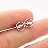 Classic ECG Heartbeat Stud Earrings Medical Fashion Jewelry for Women Nurse Doctor Small Stainless Steel Earings Party Bijoux