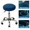 Velvet Round Stool Chair Cover Elastic Swivel Lifting Footstool Bar Chair Seat Cushion Cover Solid Color Dining Chair Protector