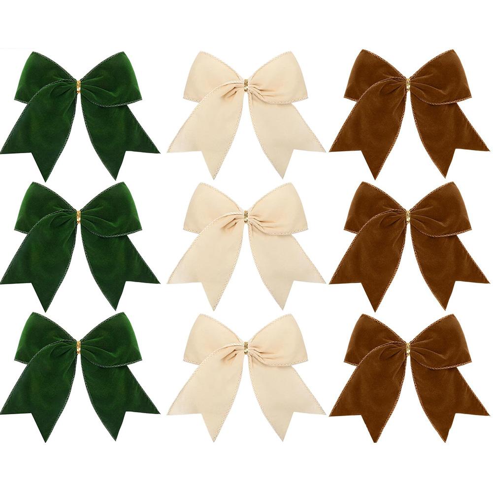 3pcs Christmas Retro Velvet Ribbon 15cm Large Bow Party Wreath Festival Decoration Home Arrangement Christmas Tree Ornament