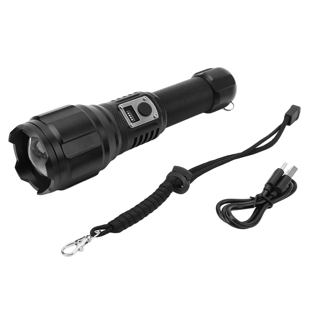 Superhelle Taschenlampe mit elektronischem Display Wasserdicht Typ C geladen Zoombares LED