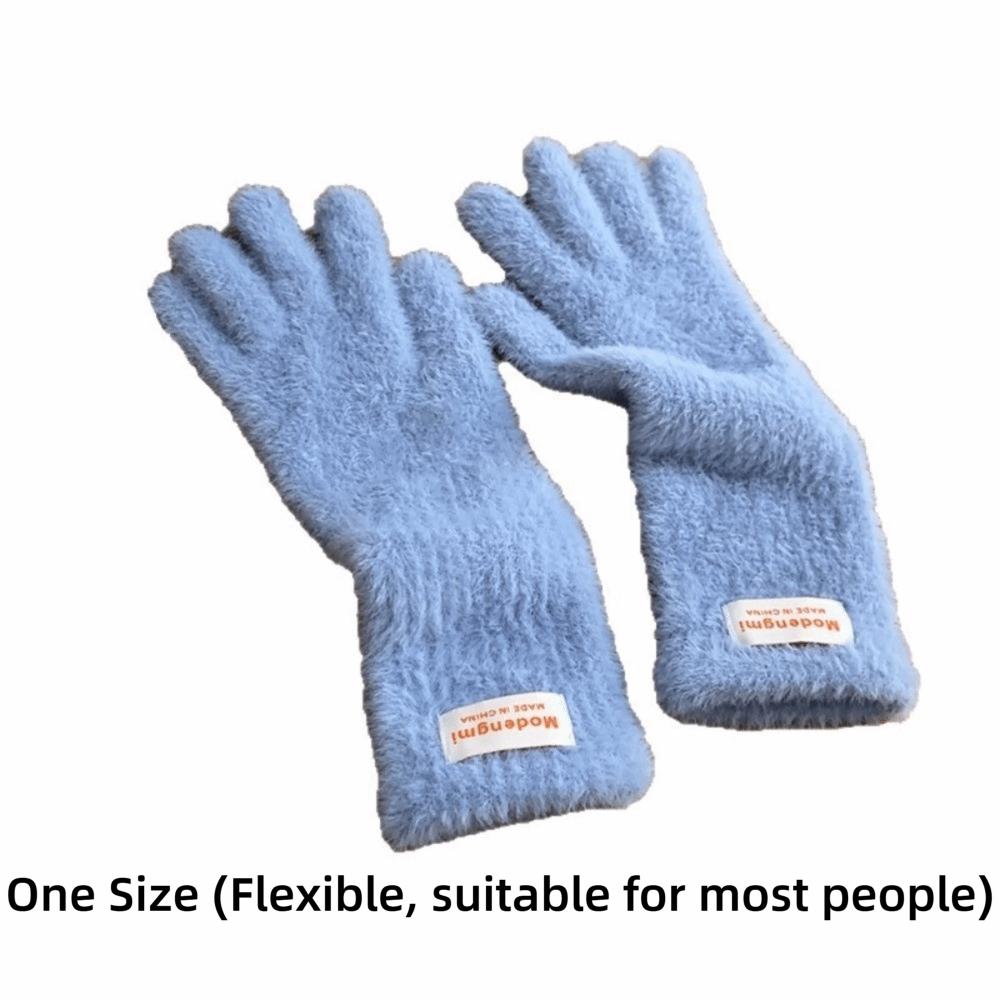 Korean Warm Winter Gloves Mink Fleece Soft Thick Knitted Gloves Touch Screen Gloves Winter Accessories