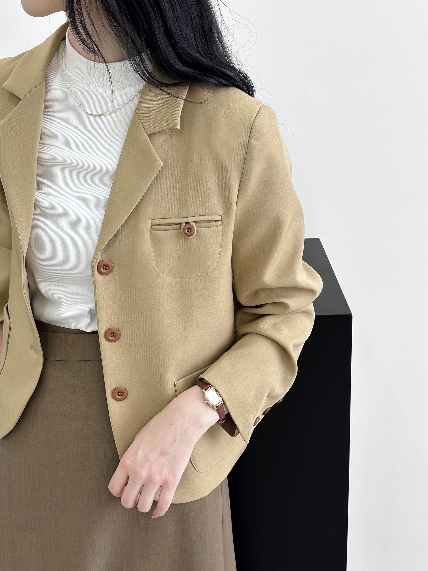 

Оранжевый Zhi Носи, не просто восхищайся Весна 2025 Корейский блейзер 8522 One Size